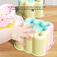 Nouveau moule à gâteau en silicone noir, motif rainures, fleurs et cœurs, résistant à la chaleur, pour desserts et pâtisseries, idéal pour l'export.