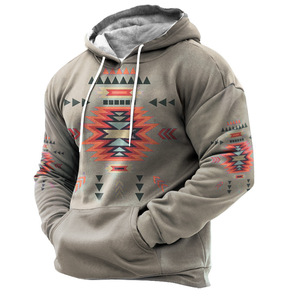 Sudadera con capucha de alta calidad para hombre 2025, suéter de ganchillo azteca Navajo Vintage grueso de felpa para otoño e invierno, llegadas al por mayor - Product Image 5