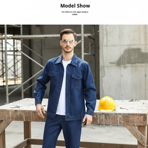 Combinaison <span class=keywords><strong>de</strong></span> <span class=keywords><strong>travail</strong></span> pour hommes |   Denim fin en coton |   Durable, respirant et anti-humidité |   Manches longues absorbant la transpiration |   Certifié CE pour le <span class=keywords><strong>travail</strong></span> - Product Image 2