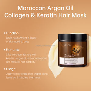 Mascarilla Capilar con Colágeno y Queratina con Logotipo Personalizado, con Aceite de Argán, para Cabello Ondulado y Encrespado, Añade Brillo, Tratamiento Capilar con Péptidos y Queratina - Product Image 4