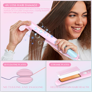 Lisseur de cheveux DORISILK 480F avec affichage de la température LED, fer à lisser portable de 1 pouce - Product Image 5