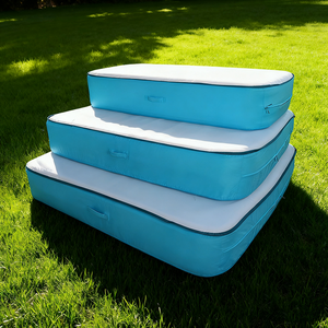 Materasso ad aria matrimoniale moderno a media rigidità con rivestimento in rete traspirante in PVC e pompa integrata, portatile per appartamento e uso domestico - Product Image 3