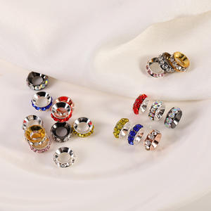 Металлические круглые бусины со стразами, золотые латунные бусины для баскетбола, для изготовления украшений - Product Image 2