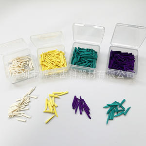 Paquete de 100 Cuñas Dentales de Plástico para Espacios Interdentales y Cuñas de Madera con Mango de Bambú para la Higiene Bucal - Product Image 1