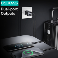 USAMS CC264 PD 30W Gan Mini Portable Usb Type C Pengisi Daya Cepat Ponsel Multi Port Usb C Adaptor Pengisi Daya Dinding Ponsel