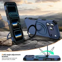 Coque de téléphone antichoc magnétique double couche Armor avec support anneau compatible pour iPhone 18 17 16 15 14 13 Pro Max