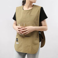 DUOLAI tablier de gilet de travail avec logo personnalisé de couleur beige avec 3 poches à outils vente en gros