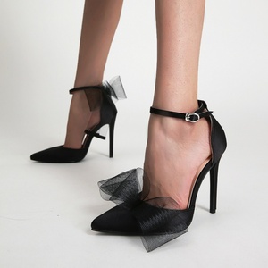 รองเท้าส้นสูงแบบผูกโบว์แฟชั่นเซ็กซี่สำหรับผู้หญิง รุ่นใหม่ประจำฤดูร้อนปี 2025 สายรัดข้อเท้า ดีไซน์หรูหรา เหมาะสำหรับงานแต่งงานและงานปาร์ตี้ - Product Image 4