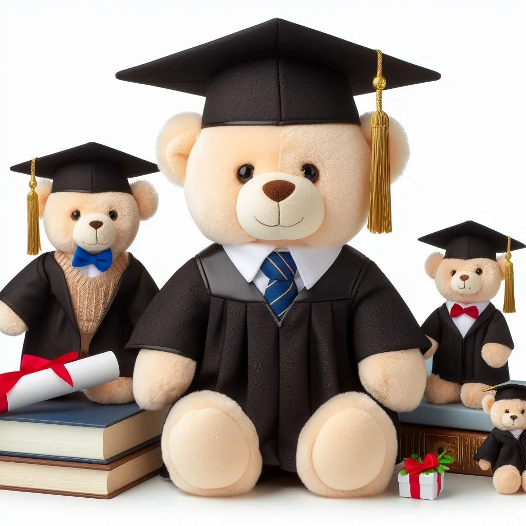 Mainan boneka hewan kustom, mainan lembut Teddy Bear wisuda