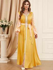 Vente directe d'usine, caftan marocain orné, velours, abaya élégante et tendance, robe musulmane pour femmes, grande taille, vente en gros - Product Image 5
