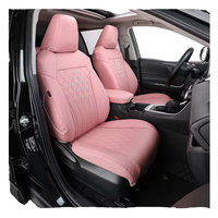 Fundas de Asiento de Coche EKR de Cuero PU Rosa para Toyota, Acolchado de Diamantes, con Pedrería, Impermeables, Transpirables, Ajuste Personalizado, OEM, ODM, Venta al por Mayor, RAV4