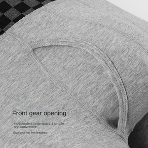 <span class=keywords><strong>Boxer</strong></span> sportivi Anti-abrasione da <span class=keywords><strong>uomo</strong></span> con cintura in cotone <span class=keywords><strong>Boxer</strong></span> lunghi con Logo in vita calda in maglia di cotone - Product Image 4