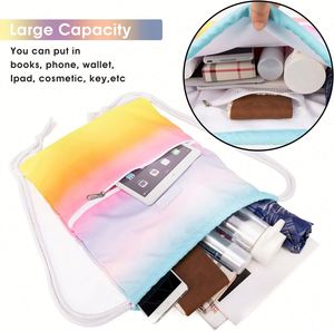 Quality Gym Shopping Exercise Yoga Travel <b>Backpack</b> Waterproof Nylon Color Gradient Nylon <b>Backpack</b> for Kids Party - Product Image 3