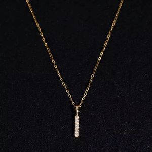 Collier polyvalent Xinfly en or 18 carats avec pendentif diamant naturel de 0,05 ct de forme géométrique, chaîne de clavicule tendance pour les soirées - Product Image 1