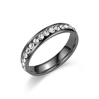 Bagues d'éternité multicolores en acier inoxydable avec diamants CZ sertis en canal, bijoux hip-hop unisexe, luxe de niche, pour mariage et anniversaire
