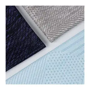 Manufacturers supply triangle jacquard knitted mesh sports t-shirt fabric
