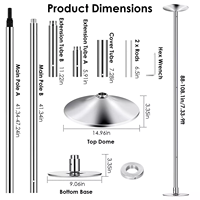 Spinning & Static Amovible Hauteur Réglable Pôle De Danse Fitness Studio 45mm Pôle De Danse Ensemble Portable Pole Dance