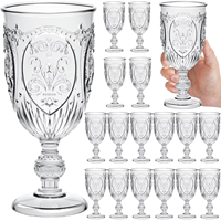 Lot de 6 verres à vin vintage en cristal vert gaufré, ensemble de gobelets pour mariage, fête, bar à domicile, verrerie, coffrets cadeaux OEM