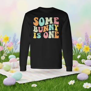 Some Bunny Is One <b>Easter</b> 1st Birthday Long Sleeve <b>T</b>-<b>Shirt</b> - Product Image 3