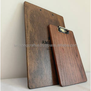 A4/A5 Size Solid Oak <b>Wood</b> and Metal Profile <b>Clipboards</b> Paper Size Office <b>Clipboard</b> for School Office Use <b>Wood</b> Grain Hardboard - Product Image 5