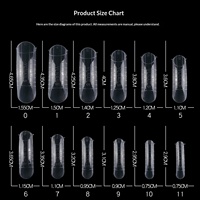 SunelPort Puntas de Uñas de Cristal Extendidas D03, 120 Piezas, Uñas Postizas Curvas con Diseño Cuadrado Rápido, Ultrafinas y sin Rastro