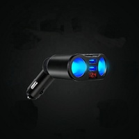 Adaptateur électrique de chargeur de voiture double USB, 5v 3.1a, affichage LED, 2 prises allume-cigare, séparateur pour téléphones portables