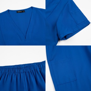 Women's Scrub Set Short Sleeve Split Design Knitted Uniforms For Medical Beauty Dental Work <b>Clothes</b> Size S XXL - Product Image 3