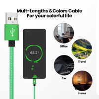 Câble de données USB SUN-RISE 15W à charge rapide, fil nickelé pour téléphone portable et accessoires