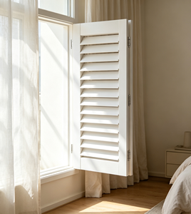 Volets Horizontaux Américains, Stores à Lamelles pour Fenêtres, Stores Intérieurs pour Portes, Finition Bois Naturel Personnalisée, Commande Manuelle - Product Image 6