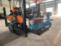 Foreuse de puits d'eau diesel Blurbly BDX180, profondeur de 180 m, roche dure, circulation inverse avec moteur de pompe, roulement et pince