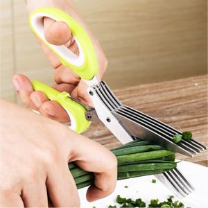 Kéo Cắt Nhiều Giấy Bằng Thép Không Gỉ Kéo Cắt <span class=keywords><strong>5</strong></span> Lớp Kéo Cắt Thảo Mộc Kéo Nhà Bếp - Product Image 2