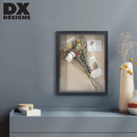 DX DESIGNS Boîte à Ombre en Bois Profonde 12x16 Pouces, Vitrine avec Porte en Verre et Fond en Lin pour Fleurs Séchées, Souvenirs de Remise de Diplôme et de Mariage