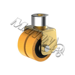 Roue de chariot élévateur électrique Wicka, roulement à billes en polyuréthane, bande de roulement ferme, trou rond de 2,5 mm, plaque supérieure résistante à l'usure - Product Image 4