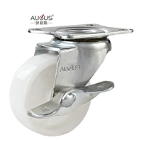 Roue pivotante en PP blanc de 2/2,5/3 pouces, roue pivotante légère pour meubles