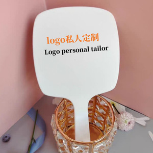Handheld Skin-friendly Makeup <b>Mirror</b> Single-Sided Plastic Handle Black Frame <b>Square</b> Shape Custom Logo - Product Image 4
