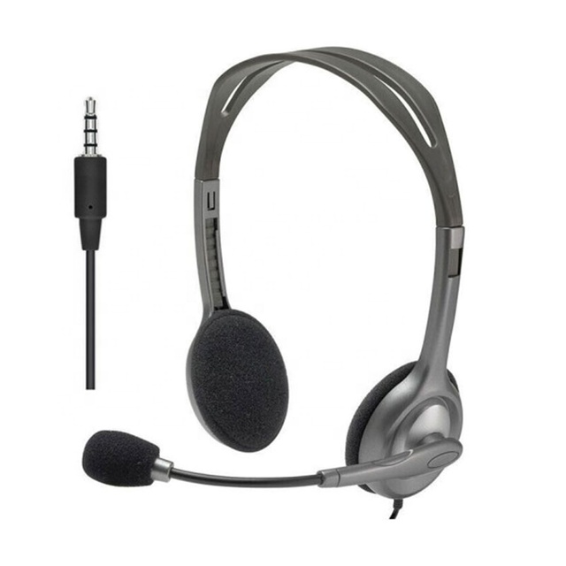 Over Ear Headphone 3.5mm Wired Logitech Brand H111 Noise Cancelling Waterproof Stereo Earphone Headset With Microphone Price