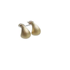 Boucles d'oreilles pendantes en forme de goutte d'eau, or véritable 18 carats, finition givrée, tendance Xinfly. - Product Image 2