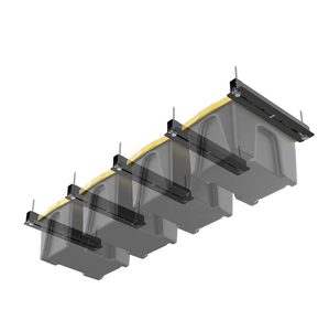Overhead Tote Storage Rail System Heavy Duty Adjustable Tote Slide Garage Storage System Rack For 4 Bins