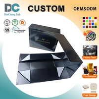 Individuell Bedruckte Schwarze Papier-Geschenkbox, Faltbare Starre Kartonverpackung mit Magnetverschluss für Kosmetik und Kleidung