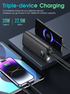 Trend Products 2024 New Arrivals 22.5w Quick-charge Charging Bank Led Display 27000mah Portable Emergency Charger Power Bank
