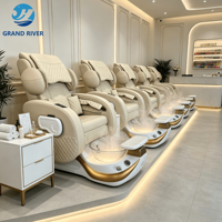 Fauteuil de Pédicure Moderne Luxe avec Massage Électrique et Circulation d'Eau Automatique, Dossier Incliné, Massage Complet pour Salon de Manucure