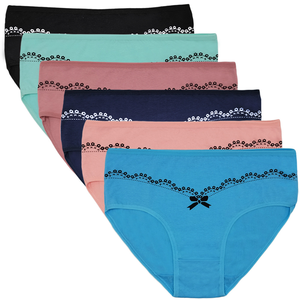 Wholesale Plain Cotton Women <strong>Panties</strong> Mid Rise Curvy Full Coverage <strong>Tiny</strong> Lace Bow Anti-light Underwear Ready to Ship 2XL-4XL - Product Image 3
