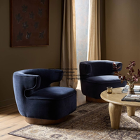 Canapé d'appoint moderne à base rotative à 360 degrés, fauteuil de lecture surdimensionné capitonné pour la maison, le bureau, la chambre à coucher, le salon - Style détente