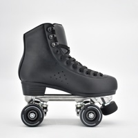 Patins à roulettes en ligne réglables à 4 roues avec roues en PU, frein réglable, chaussures de roller d'extérieur en microfibre, chrome