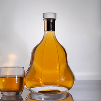 Personnalisé Degin 1000ml Super Flint Bouteille En Verre Gourde Forme Rhum Gin Tequila Vodka Brandy Bouteille En Verre Avec Bouchon LGG-071
