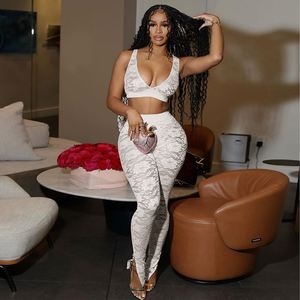 Nuovi arrivi 2025 <span class=keywords><strong>Boutique</strong></span> Set di pantaloni di pizzo Sexy a due pezzi da <span class=keywords><strong>donna</strong></span> di buona qualità - Product Image 2