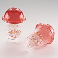 Gobelets en plastique personnalisés, 50 pièces 16oz, avec couvercle, jetables, bon marché, en plastique transparent, vente en gros