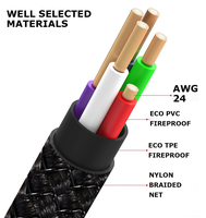 Kabel Data LED Custom 3ft/6ft 2.4A Pengisian Cepat USB Magnetik 3-in-1 untuk Android/Ponsel Konduktor Tembaga Murni Jalinan Nilon