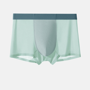 Boxers pour hommes en <span class=keywords><strong>soie</strong></span> de glace unie taille moyenne personnalisés, antibactériens, sans couture, pantalons d'angle carrés pour hommes - Product Image 2