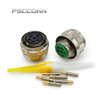 Conector Circular de Aviación PSCCONN OEM/ODM GJB599 / D38999 de 2, 3, 4, 5, 6, 8, 12, 13, 18, 19, 20, 22, 32, 43 Pines, Contactos de Cobre Chapados en Oro